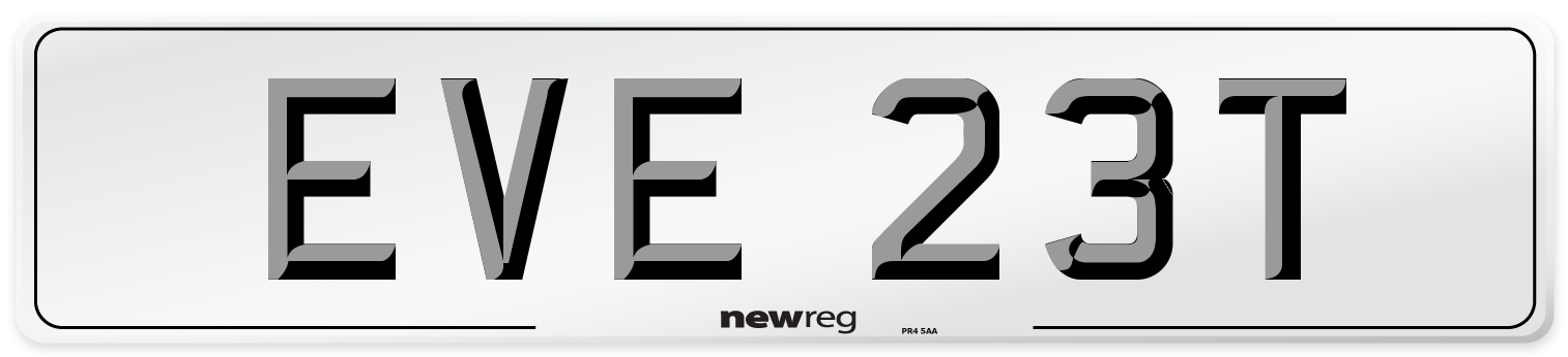EVE 23T Number Plate from New Reg